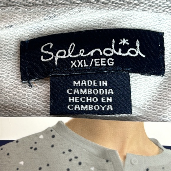 Splendid 2 Piece Pajama Set Loungewear gray pika heart  Joggers Crew. SZ XXL.NWT - Picture 3 of 8